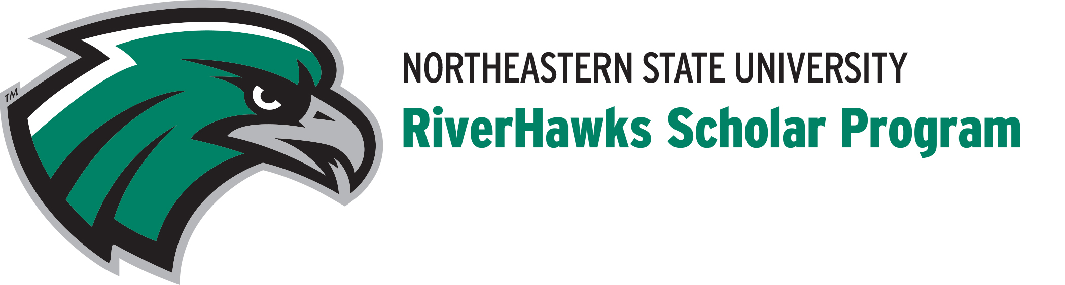 Logo for Northeastern State University's RiverHawks Scholar Program.